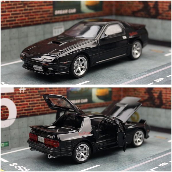 1/32 Mazda Rx7 Initial D Miniaturowy Metalowy Odlew Rx-7 Model Samochodziku DźWięK I ŚWiatłO Drzwi Otwierane Kolekcja Prezent Dla Dzieci ChłOpiec Dziecko-image