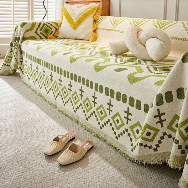 Fundas De Sofá De Chenilla Para Sala De Estar Decorativas Funda Universal Tipo Toalla Para Sofá Protector De Muebles Manta De Sofá Polvorienta Bohemia 90X180Cm-image