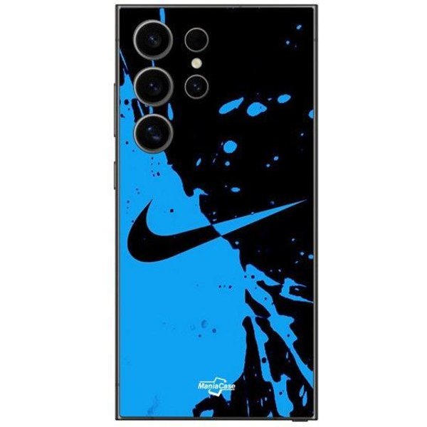 Etui Na Telefon - Maniacase - Samsung Galaxy S24 Ultra - Silikon TPU - Logo Nike - Czarne I Niebieskie-image