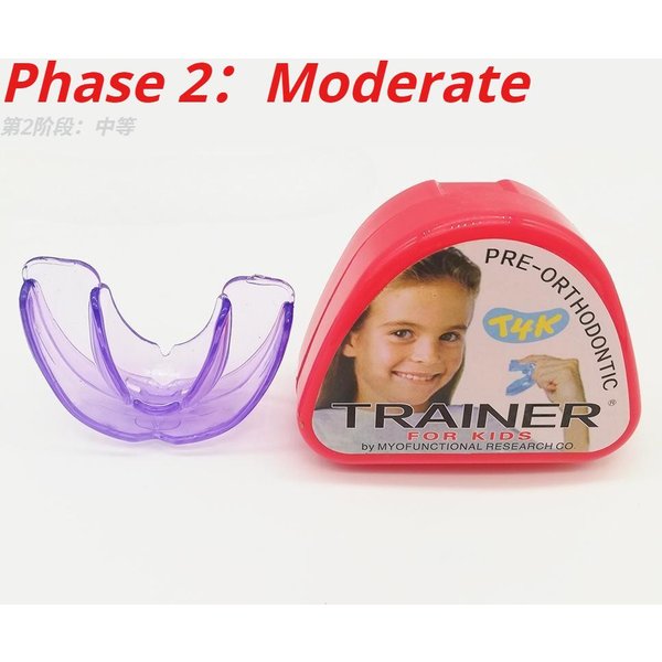 1 Zestaw T4K DziecięCy Dentystyczny Aparat Ortodontyczny Trener Do WyróWnywania ZęBóW Dzieci Aparaty NakłAdki Na Usta Faza MięKka I Twarda Phase 2:Moderate-image