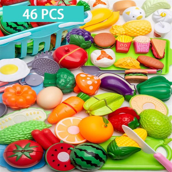 Juguete Educativo Cocina Juguete Para Jugar Set Cortar Fruta Verdura Pizza Comida Participar Con Casa SimulacióN Juguetes Jugar A Las Casitas Juguetes Para NiñOs Regalos Blue-image