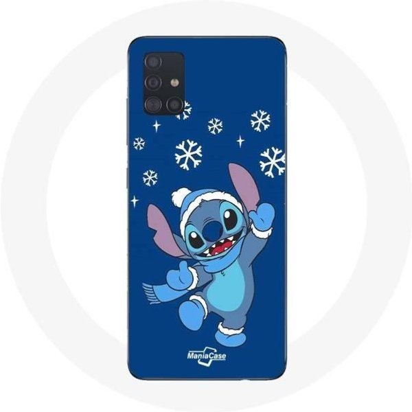 Funda - Maniacase - Samsung Galaxy A51 - Stitch Nieve Navidad - Flexible - ProteccióN Azul-image