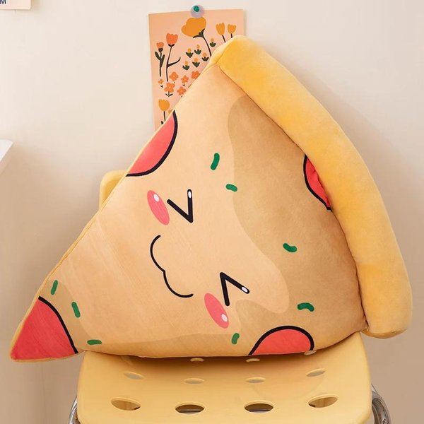 45/55/65 Cm Poduszka Pluszowa Jedzenie Pizza Wypchana Jak Prawdziwa Poduszka Unia WystróJ Kreatywny Dekoracja Kanapy KrzesłA Prezent Urodzinowy 45Cm Beige-image