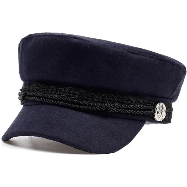 Sombreros Militares De Encaje Unisex Con Hebilla Gorras De BéIsbol De Copa Plana Para Mujeres Sombrero Protector Solar Para Deportes Al Aire Libre Cadete Black-image