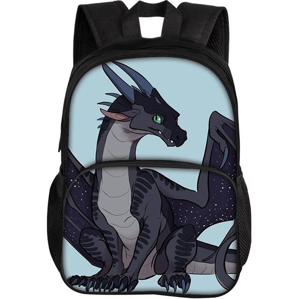 Alas De Fuego Bolso Redondo Frontal Mochila Gran Capacidad Estampado De Dibujos Animados NiñOs Y NiñAs De Primaria VersáTil Estilo De Moda-image