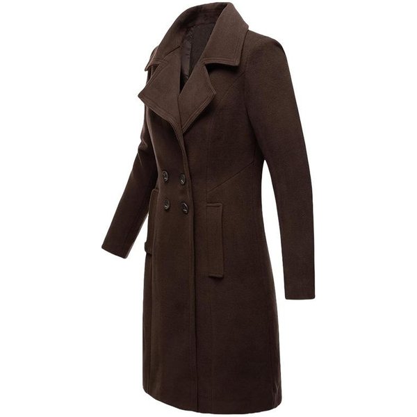 OtoñO E Invierno JaponéS Y Coreano Abrigo Casual De Lana Larga Para Mujer Doble Botonadura 3XL Black-image