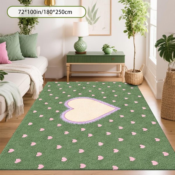 PomarańCzowo-Zielony Dywan W Kropki MięKka Mata PodłOgowa Do Salonu Sypialni Kanapy Dekoracja Domu Dywan Zmywalny AntypośLizgowy 140X200Cm-image