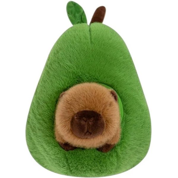 Urocza Kapibara Awokado Pluszowa Zabawka Lalka Kapibala Poduszka Do Spania DużY Pluszak Prezent Urodzinowy Kawaii Kreatywna Owocowa Szmaciana Lalka Poduszka 35Cm Green-image