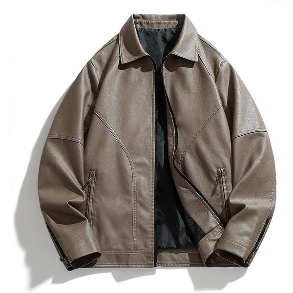Nueva Chaqueta De Cuero Para Hombre Solapa Chaqueta De Motociclista Chaqueta De Cuero Ropa Para Hombres Adolescentes 4XL-image