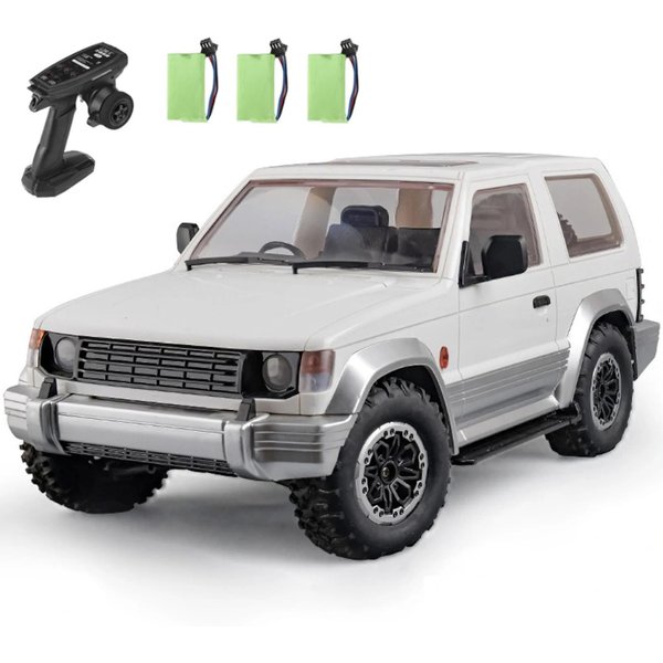 SamochóD Zdalnie Sterowany, 2,4 Ghz 1:Pojazd Terenowy 4WD W Skali 14, Rock Crawler, Elektryczna Zabawka Na KażDy Teren 3 Battery BiałY-image