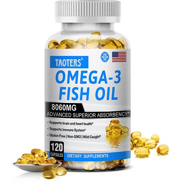 CáPsulas Blandas De Aceite De Pescado De Aguas Profundas Omega-3 Taoters 120 CáPsulas Para La ProteccióN Del Cerebro, CorazóN Y Ojos 120 Capsules-image