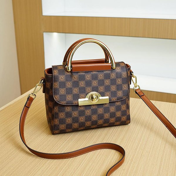 Estampado Retro Moda Nuevo Bolso De Mujer Estilo Coreano Bolso Cuadrado PequeñO Ins Bolso De Hombro Cruzado Simple Y VersáTil Gray-image