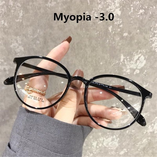 -1.0 1.5 2.0 A 6.0 Gafas Terminadas Para MiopíA Mujer Hombre Vintage Redondas Gafas Graduadas Para MiopíA Grado Unisex Gray-image