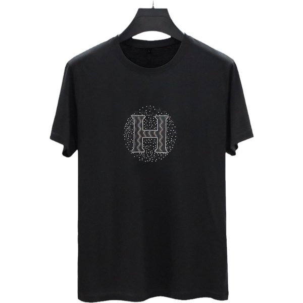 Primavera Verano Ropa De Hombre Seda Camiseta Casual De Manga Corta Y Cuello Redondo Para Hombre 3XL Black-image