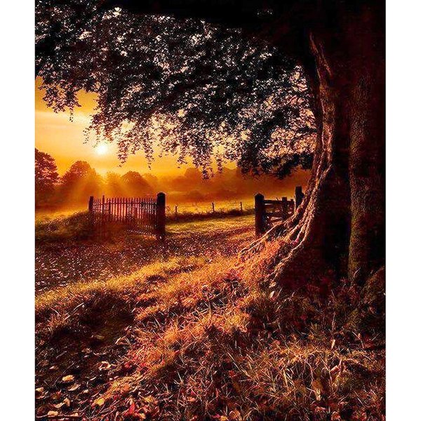 Bordado De Diamantes 5D Paisaje Del Atardecer Diy Pintura De Diamantes Punto De Cruz Invierno Nieve Bordado A Mano 20X30CM-image