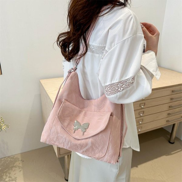 Nueva VersióN Coreana De Primavera Personalizada Casual Gran Capacidad Bolso De Hombro Cruzado Mochila Simple Hermosa De Nicho Gray-image