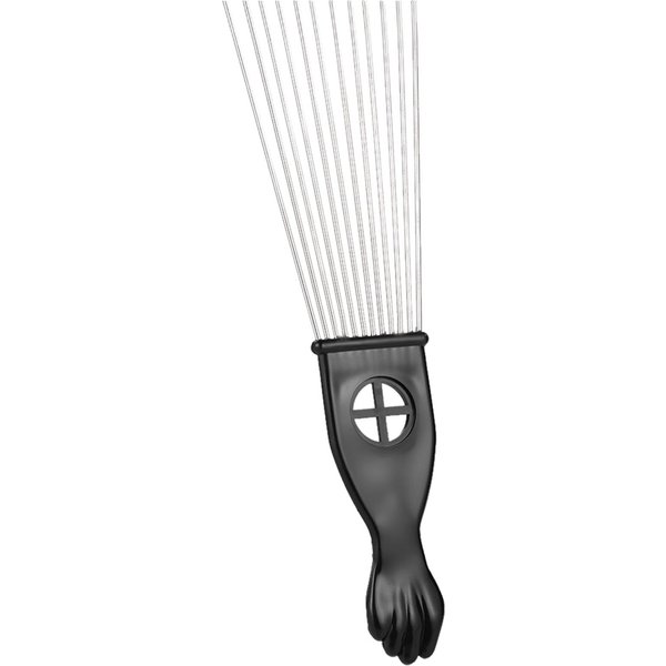 Peine Afro De Metal, Peine Afroamericano, Cepillo Para El Pelo, Herramienta De Estilismo De PeluqueríA, PuñO Negro 1 Negro-image