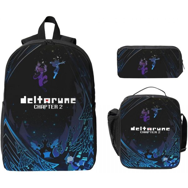 Mochila Para NiñOs Videojuego Deltarune Fiambrera Bolsas Para BolíGrafos Para NiñOs NiñAs Mochilas Bolso Escolar Set De Mochila Escolar-image