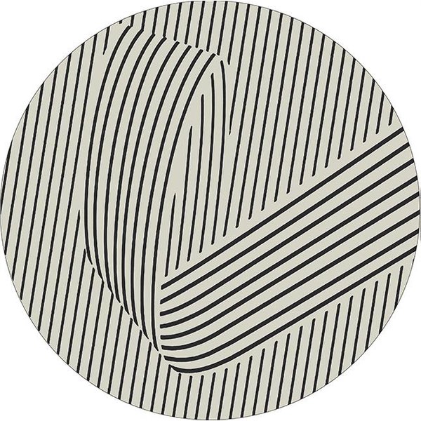 Alfombra Antideslizante Gruesa Para El Hogar Alfombras Minimalistas Modernas Para Sala De Estar Suave Y Mullida DecoracióN De Dormitorio Alfombra De Rayas Alfombra Redonda De ÁRea Grande 100X100Cm-image