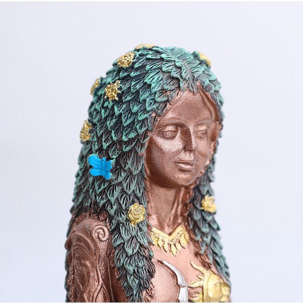 Estatua Diosa Madre Tierra Diosa Madre Tierra Gaia Resina Pintada A Mano Arte ArtesaníA Madres L-image