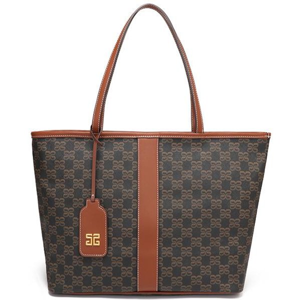 Bolso Tote De Mano Monograma De Alta Gama Y Gran Capacidad, Bolso De Compras De Gran Capacidad Moderno Y A La Moda, Bolso Casual De Hombro ÚNico Para Axila Beige-image