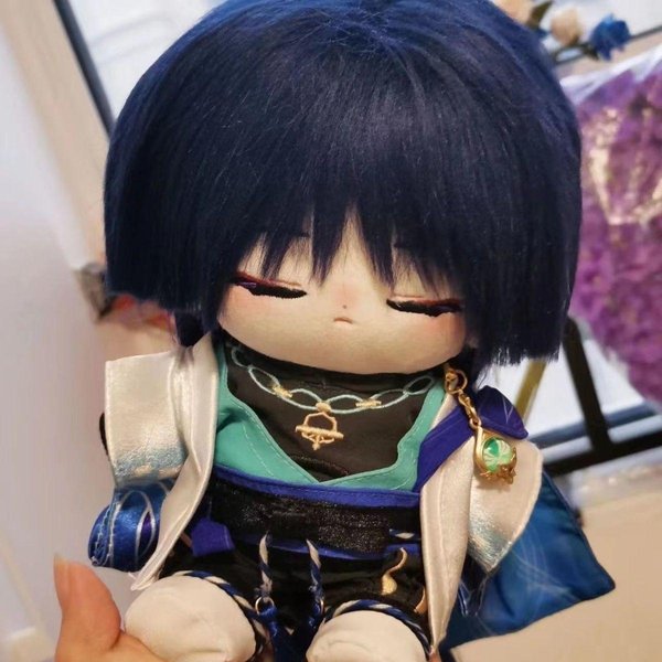 Pluszowy 20 Cm Gra Genshin Impact WęDrowiec Uroczy Pluszowy Przebranie BawełNiana Lalka CiałO Pluszak Zabawka Cosplay Dekoracja Urodziny BożE Narodzenie Prezent With Skeleton-image