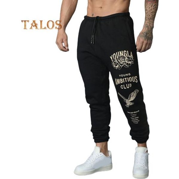 Pantalones Deportivos Para Hombre, Con CordóN, Cintura EláStica Y Bolsillos, Estampados, Holgados, Con Banda En El Tobillo, De Color SóLido, Para Exteriores M Negro-image