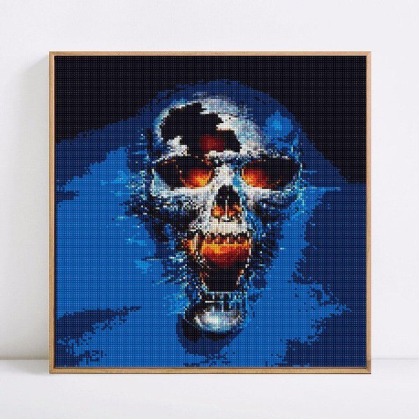 Oferta Mosaico De Diamantes Dibujos Animados Pintura Diamante 5D Taladro Completo Redondo ImáGenes De Calaveras 30X30-image
