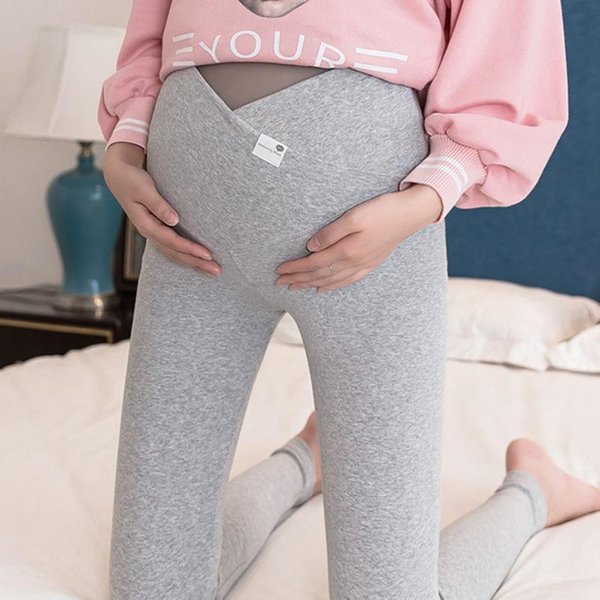 Maternidad Mujeres Embarazadas Capris Pantalones Casuales Sobre Bump Pantalones Leggings Embarazo LáPiz Pantalones Ropa XL Gris-image