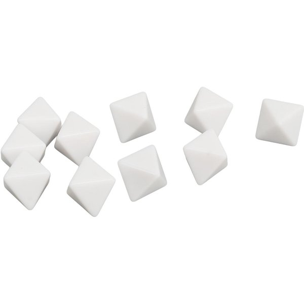 20 Piezas Dados De 8 Caras PláStico En Blanco Dados DIY Para Juegos De Mesa Fiesta MatemáTicas Conteo EnseñAnza Blanco-image