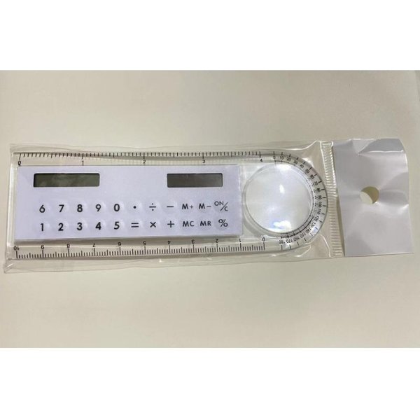 Calculadora De Regla Con Lupa Calculadora PequeñA De Bolsillo Transparente Juguetes De MatemáTicas De PapeleríA Calculadora ElectróNica Escolar De Bolsillo PúRpura-image