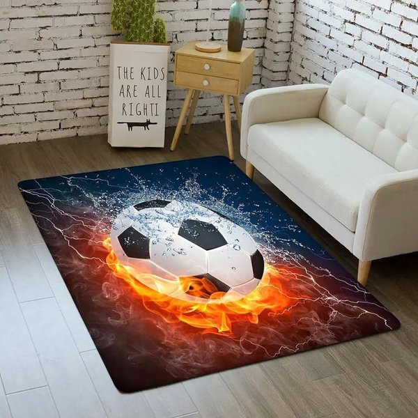 Dywan PiłKarski Dywanik Sportowy Do Pokoju DziecięCego ChłOpcóW ŁAzienki Salonu WejśCiowy Dekor PiłKa NożNa WewnęTrzna Mata PodłOgowa 80X120Cm-image