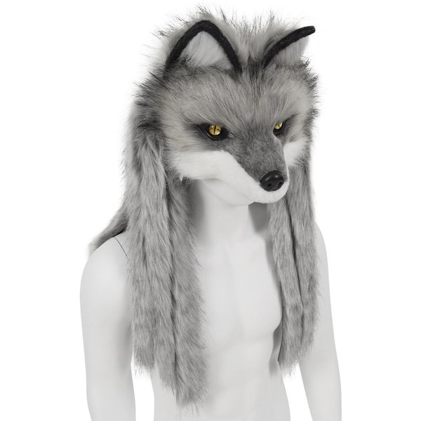 Maskotka ZwierzęCa Wilk Lis GłOwa Maski Pluszowe Akcesoria Kostiumowe Na Halloween Cosplay Imprezę-image