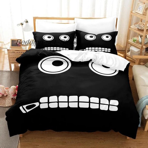 Hip Hop Angry Geometry Dash PośCiel Pojedyncza BliźNiacza PełNa KróLowa KróL Rozmiar Anime Gra Sypialnia Poszewka Na KołDrę 70X133Cm 2Pcs-image
