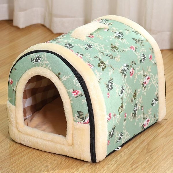 Casa Para Mascotas Perro Cama Para Perros Gatos Animales PequeñOs Cama Para Dormir Interior Suave Acogedora Cama Cueva Para Perros Plegable ExtraíBle CáLida Perrera Para Gatos S 35X32X28Cm-image