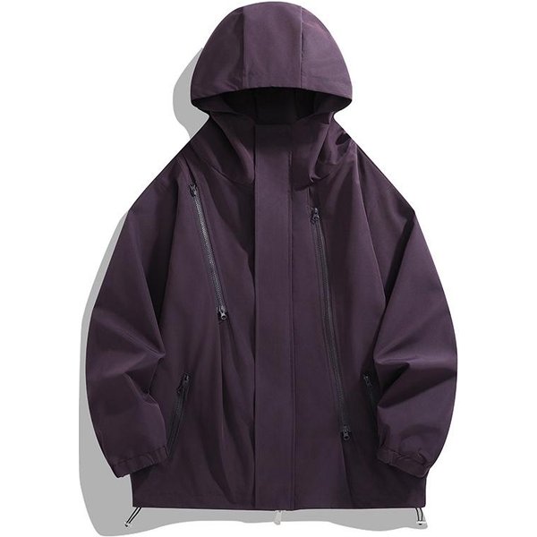 Chaqueta De MúLtiples Cremalleras Primavera Y OtoñO Deportes Al Aire Libre Cortavientos Impermeable 4XL Black-image