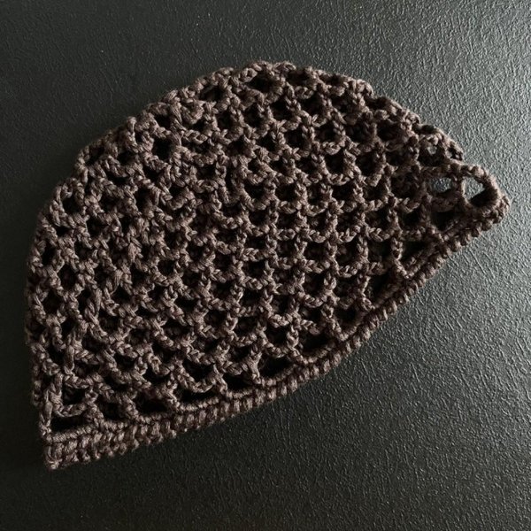 Gorro De Ganchillo Retro Hecho A Mano Transpirable Tejido Calado Malla Fina Gorro MelóN Para Primavera Verano Black-image