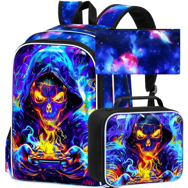 3 Mochilas Para NiñOs, Mochila Escolar De 16 Para NiñOs Y Lonchera, Mochilas Preescolares Para Primaria-image