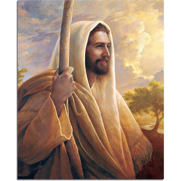 ŚWiatłO śWiata 5D Diy Diamentowe Malowanie Religia PełNy OkrąGłY Haft Diamentowy 20X30CM-image