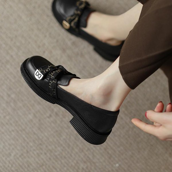 Mocasines De Cuero Nuevos Para Primavera Y OtoñO, Zapatos De Mujer Con Lazo, Zapatos Formales Retro, Zapatos PequeñOs De Cuero, Zapatos Individuales De Primavera 39-image