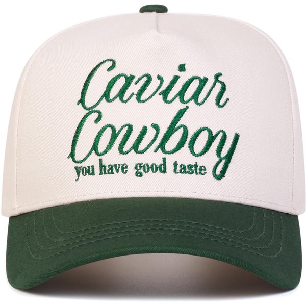 Unisex Czapki Baseballowe Z Haftem Litery Caviar Cowboy Wiosna Jesień Outdoor Regulowane Codzienne Czapki Czapka ChroniąCa Przed SłOńCem Czapka Sportowa White-image