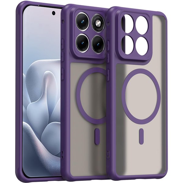 Luksusowe Matowe Przezroczyste Magnetyczne Etui Do Moto Edge 70 Fusion + G100 G87 G77 G57 G67 Power 70 Ultra X70 Air Pro Pokrowiec Funda Motorola Moto G67 Power Fioletowy-image