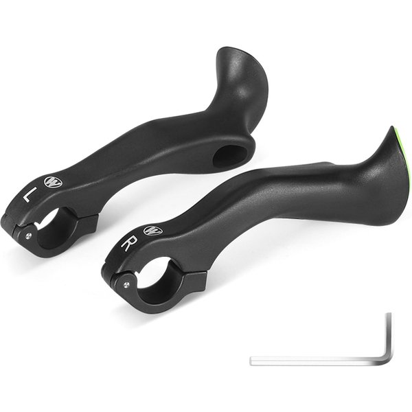 KońCóWki Kierownicy Roweru Ergonomiczne, AntypośLizgowe KońCóWki Kierownicy Roweru GóRskiego MTB Do Kierownicy 21,8-22,8 Mm Upgrade Style Czarny-image