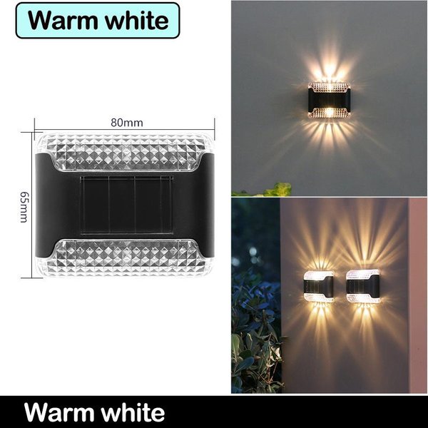 LáMpara De Pared Solar LED Luz Solar IluminacióN Exterior Patio Luz De Calle Patio BalcóN DecoracióN LáMpara Blanco-image