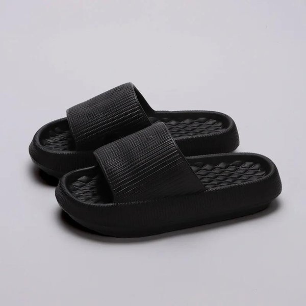 Zapatilla De Plataforma Gruesa Eva Nube Para Mujer Verano Ligera Chanclas De Playa Para Mujer Antideslizante BañO Hogar Chancla Chancla Exterior 44-45 Black-image