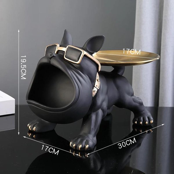 30Cm DecoracióN Del Hogar Figurita De Bulldog Estatua De Perro Caja De Almacenamiento Adorno Animal ArtesaníA De Resina Escultura De Arte Figurita Hogar Escultura De Cachorro-image