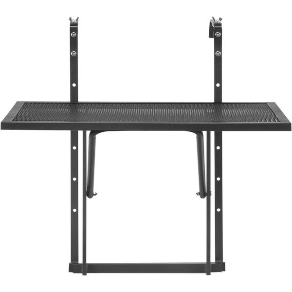 WisząCy Stolik Balkonowy 19 X 24 Cali Metalowy Stolik Na Balustradę Patio Regulowany-image