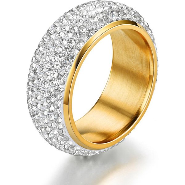 Hip Hop Iced Out Bling PierśCień ŁUkowy Z Cyrkoniami Kubicznymi Ze Stali Nierdzewnej Koloru ZłOtego Srebrnego ObrąCzki ŚLubne Dla Kobiet MężCzyzn BiżUteria Prezent 8&As Picture Gray-image