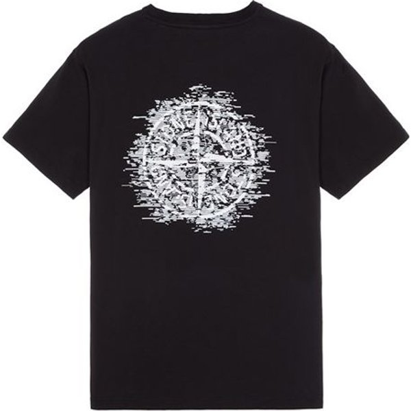 Camiseta Con Logo Trasero Stone Island Negra Tops Para Hombre 78152NS89-V0029 S Gray-image