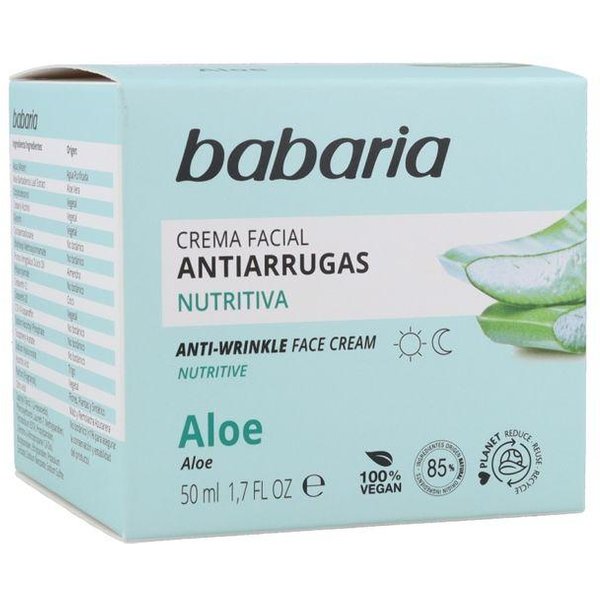 Crema Facial - Babaria - 50Ml - Antiarrugas - ProteccióN Solar - Aloe Vera-image